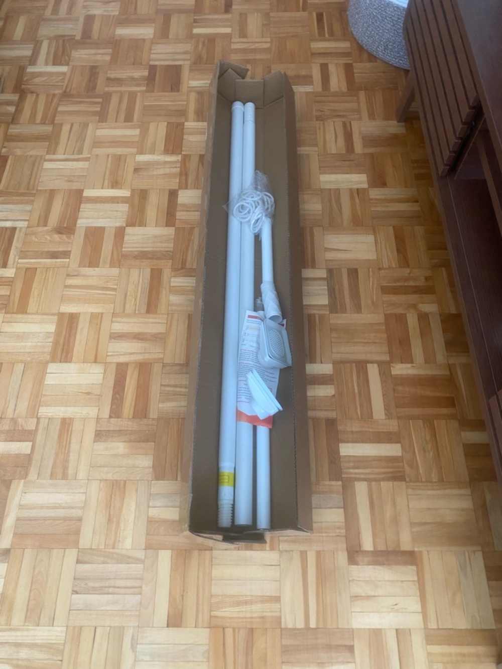 White Telescoping Curtain Rod Set